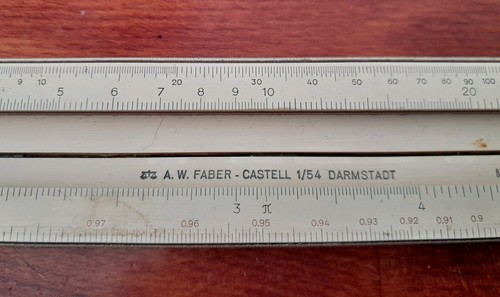 Konvolut RECHENSCHIEBER 4 x Faber-Castell 1/54 Darmstadt Details verschieden - Photo 7/22