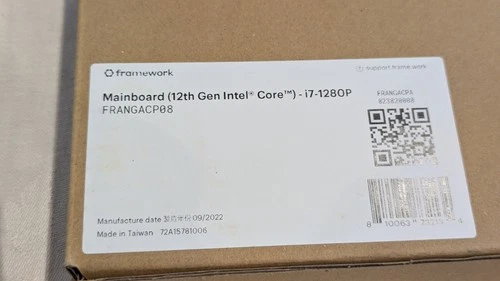 FRAMEWORK MAINBOARD (12TH GEN INTEL CORE) i7-1280P FRANGACP08