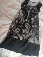 Simply Vera Wang Evening Dress Sleeveless Womens Small Black Abstract Design