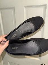 Primark Wide Fit Women’s Black Faux Suede Ballet Flats Size 8