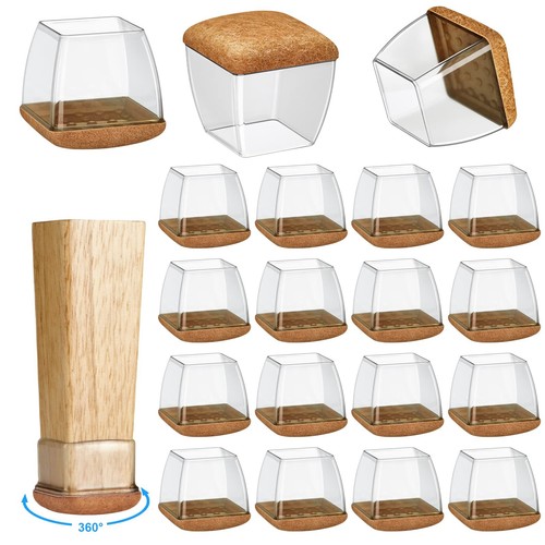 16 Pack Chair Leg Floor Protectors for Hardwood Floors, Round Rubber Furnitur...