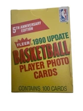Brand New Sealed NBA 1990 Fleer Update Basketball Player Photo 100 Cards