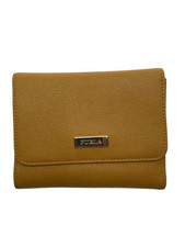 FURLA Tri-fold Wallet YLW Plain Women's