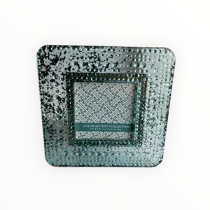 Color Accent Collection Aqua Blue Silver Textured Glass Photo Frame 4x4
