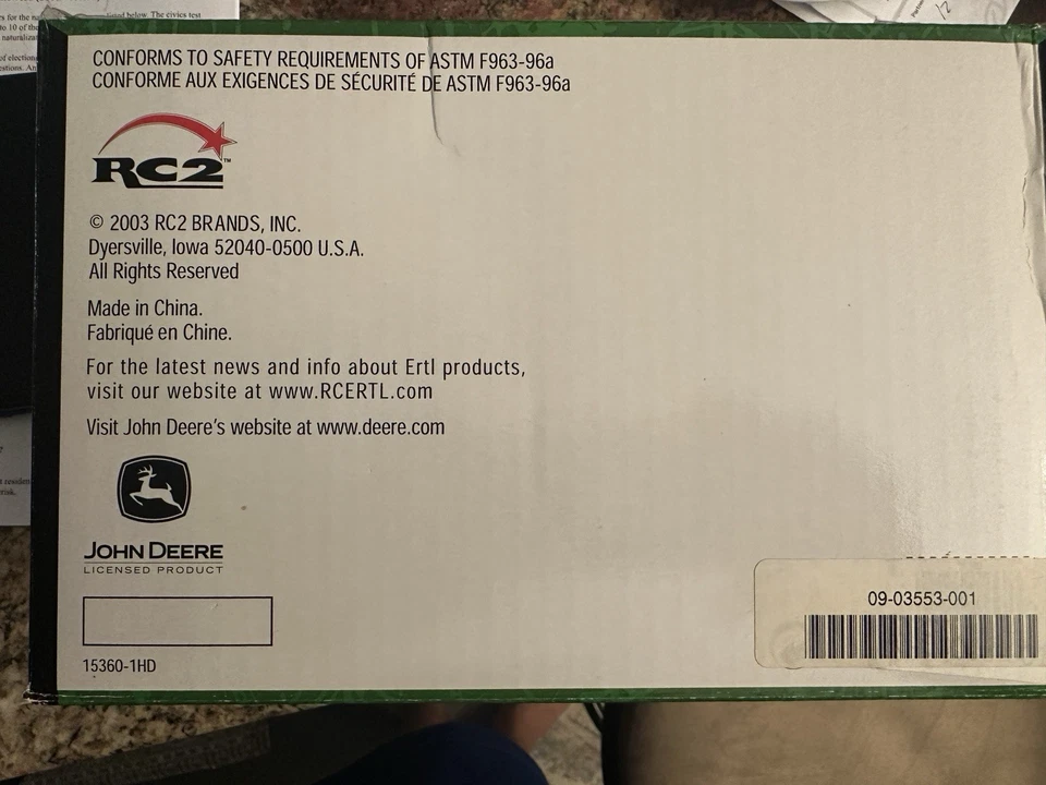 Tractor John Deere 520 Ertl diecast escala 1 16 - nuevo en paquete Foto 3 de 4