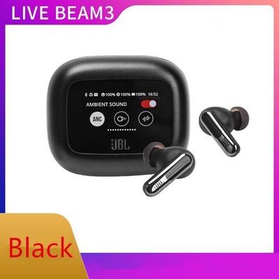 JBL LIVE BEAM 3 True Wireless Noise Cancelling Earbuds Headphones - Black