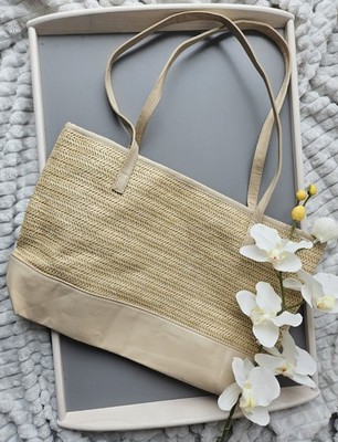 Tasche Damen, Strandtasche, Beige, Reißverschluss, NEU