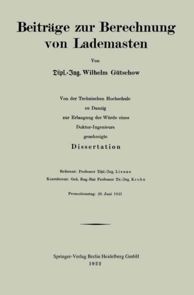 BeiträGe Zur Berechnung Von Lademasten Wilhelm GüTschow-image