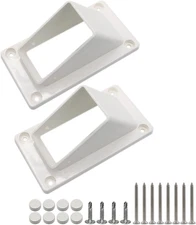 2PCS Qlvily 2" X 3 1/2" Stair Rail Handrail Vinyl Bracket Kit, Vinyl Fence Brack