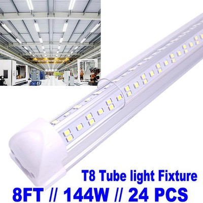 24Pack 8Foot 144W Integrated Led Light Bulbs T8 8FT Led Shop Light Fixture 6500K