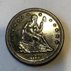 1877 S Seated Liberty Quarter Amazing Uncirculated Gem Great Toning ((Silver))