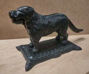 Antique Cast Iron Bull Dog Nutcracker Unique Ornate Base working