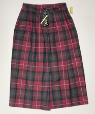 Vintage Charter Club Skirt 100 Wool Plaid Midi Academia Sz 12 Small Flaws Tags