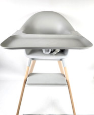 Stokke Clikk High Chair Grey/Wood Legs Easy Click in Tray, Legs  Footrest