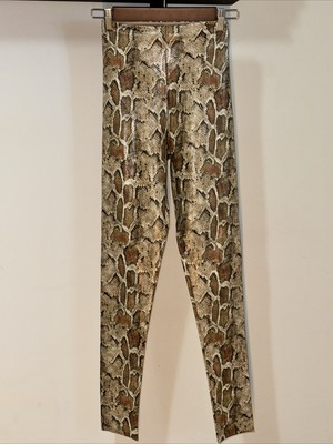 Commando Perfect Control Faux leather Leggings Size S Small Neon Snake