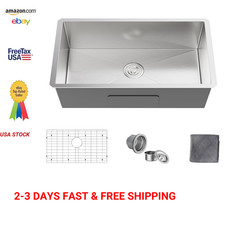 28 Inch Undermount Kitchen Sink Stainless Steel Single Bowl 16 Gauge 9 Inch Deep