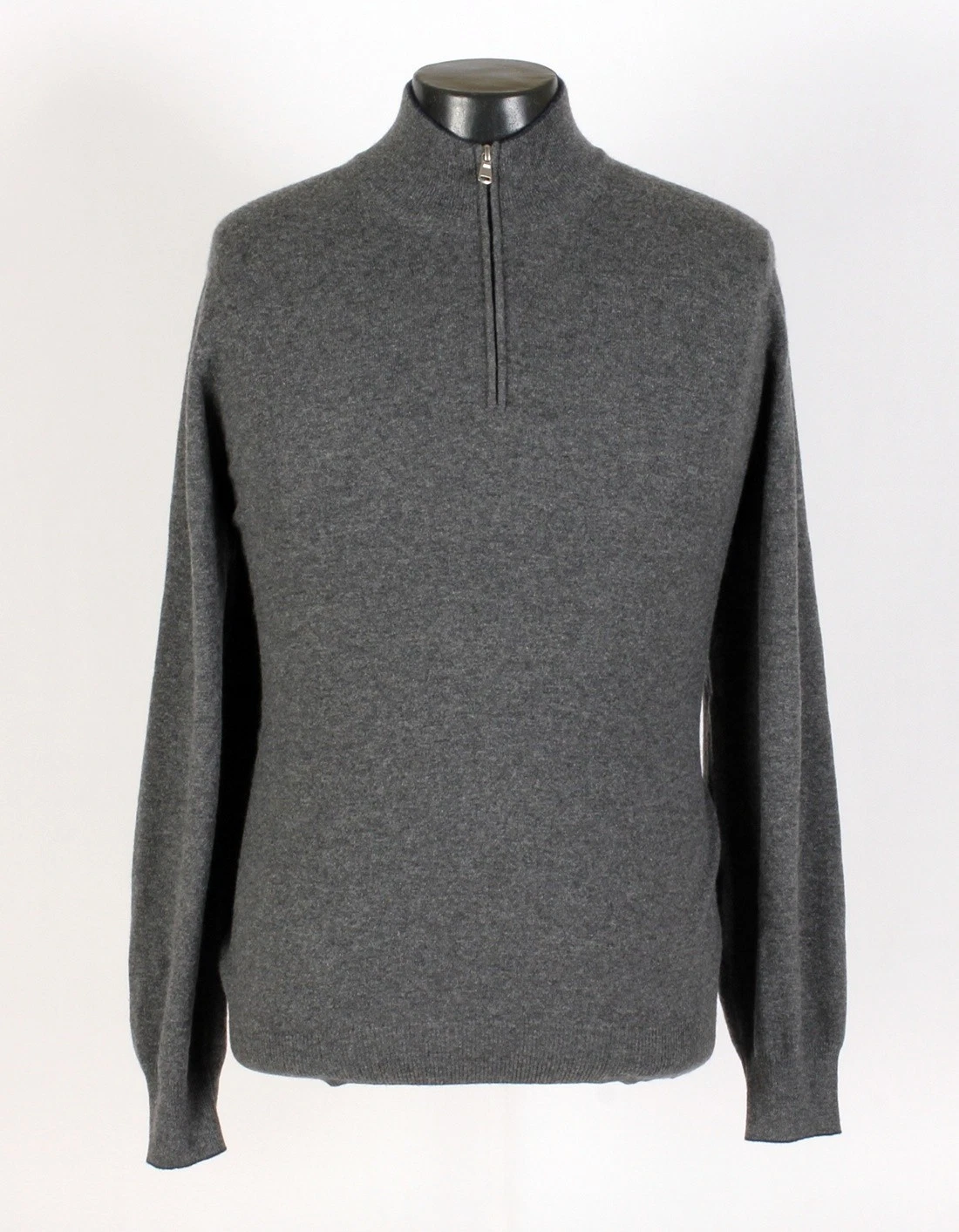 Brunello Cucinelli — Brunello Cucinelli 100% Cashmere 1/2 Zip Sweater - Gray - 2XL - $1350 Retail