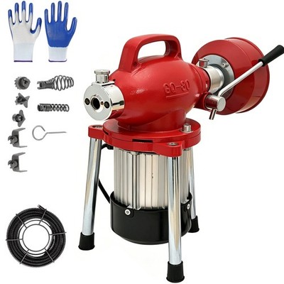 Drain Cleaner Machine 100Ft x 5/8'' Drain Auger Sewer Snake Plumbing with Cutters