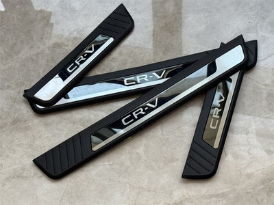 #ad For Honda CR V Black Steel Accessories Door Sill Protector Trim Scuff Plate X4 $36.66