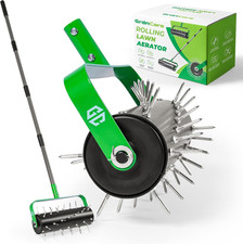 Rolling Lawn Aerator Tool, Heavy-Duty Manual Aerator Lawn Tool - 42 Spike Aerato