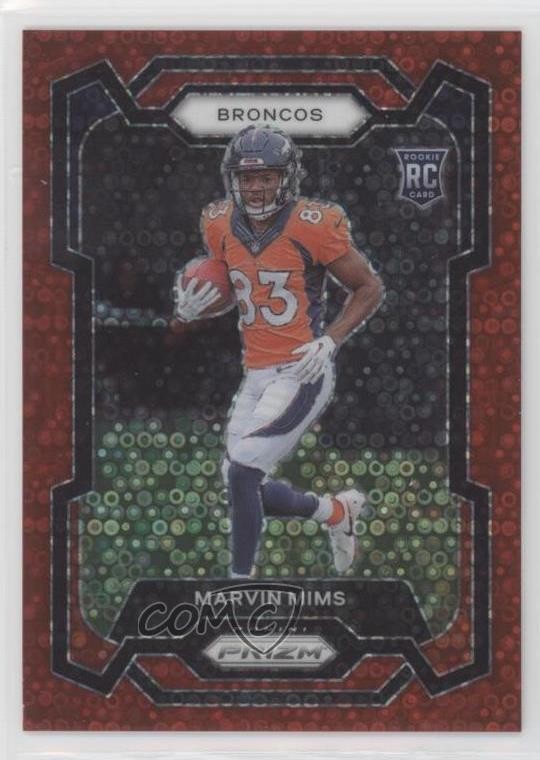 2023 Panini Prizm Rookies No Huddle Red 20/70 Marvin Mims #327 Rookie RC 0d6s