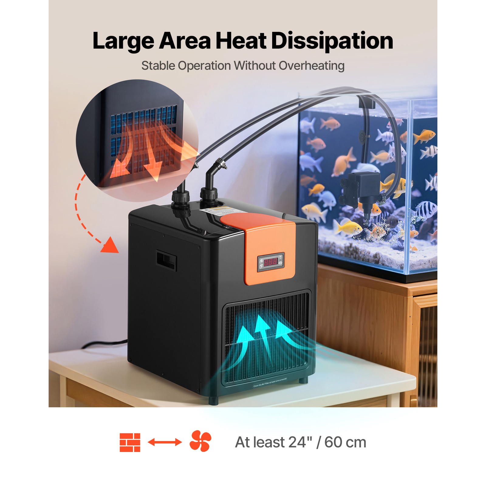 Uimoso Aquarium Chiller 92 Gal 1/4 HP Water Chiller Hydroponic Fish Tank Cooler