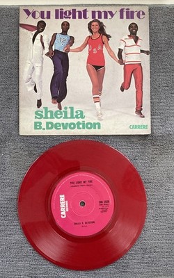 SHEILA B.DEVOTION - YOU LIGHT MY FIRE  7'' RED VINYL Play Graded EX Free P&P