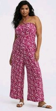 NWT Torrid Sz 3 Studio O-ring Halter Jumpsuit Romper 3x Plus Pink Floral