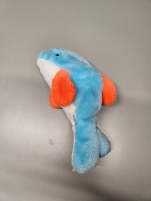 VTG Dolphin Blue & Orange Plush Stuffed Animal