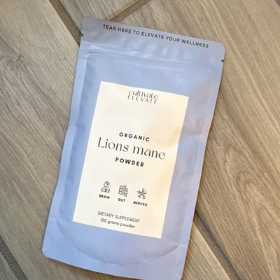 Cultivate Elevate Organic Lion s Mane Powder 100g 2000mg Supplement Exp 1/1/28