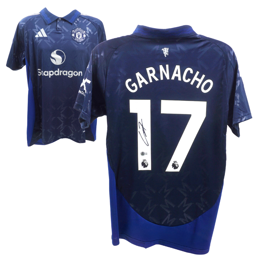 Alejandro Garnacho Signed Manchester Utd Away Soccer Jersey #17