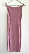 EXPRESS Body Contour Dusty Pink Ribbed Knit Midi Dress Stretch Bodycon Size S