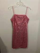 SHEIN Women's Light Pink Sequin Mini Slip Dress SIZE LARGE