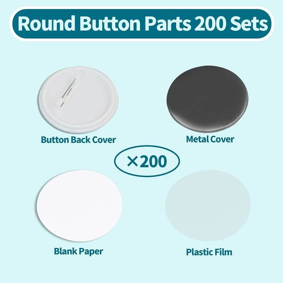 Metal & Plastic Button Making Kit, 200 Sets - Image 4 of 4