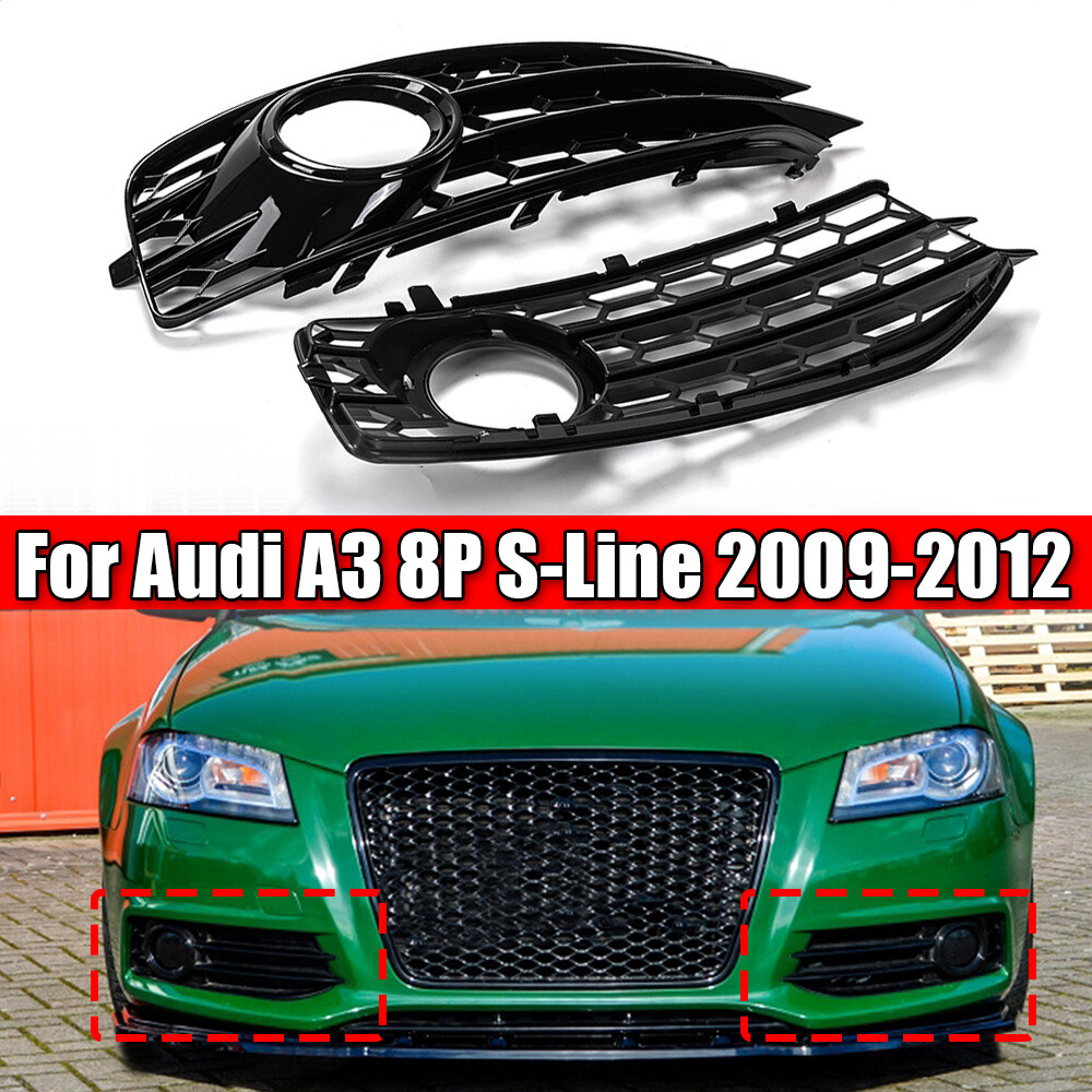 FOR AUDI A3 8P S LINE 2009-12 HONEYCOMB FOG LIGHT LAMP GRILLE GRILL COVER MESH