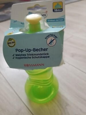 Nuby Babydream Kinder Baby Pop Up Becher Ab 18 Mon. Trinken Lernen Grün Neu 