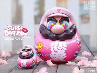 SENZII Super Daruma Super Love Pink Mini Versions 9cm Resin Figure