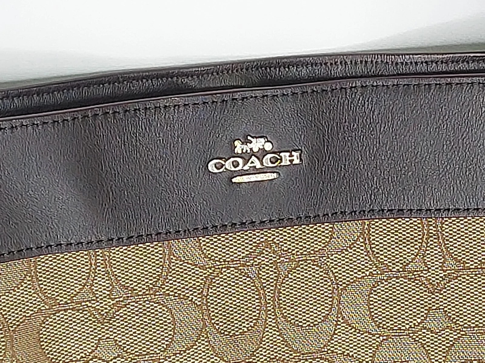 Borsa a tracolla Coach Signature Lexy tela marrone stampa jacquard NUOVA