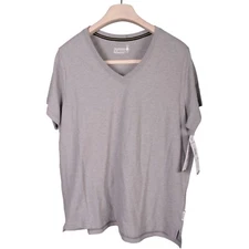 NEW Smartwool Women's Perfect V-Neck Short Sleeve Tee Light Gray Heather XL NWT