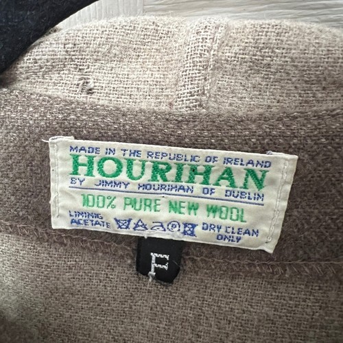 Poncho scialle lana Jimmy Hourihan Irlanda vintage con cappuccio made in Dublin - Foto 9 di 12