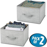 Mdesign 2Er-Set Aufbewahrungsbox Stoffbox Mit Griff Aus Kunstfaser Grau
