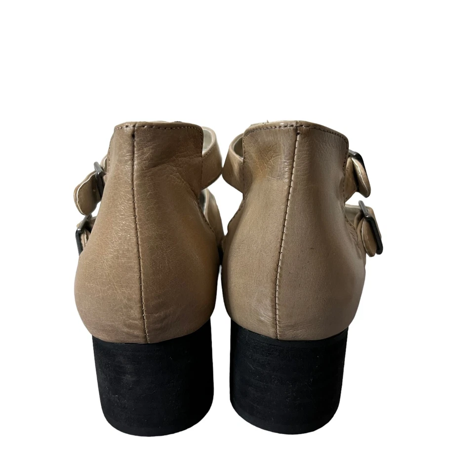 Botines Dos Labios Mujer 9 Zeta Cuero Taupe Botines Correas Hebilla Acento Foto 4 de 4