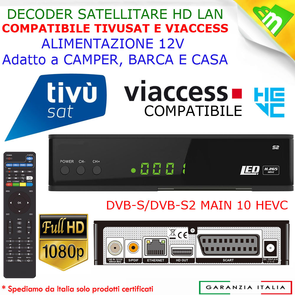 Decoder Amiko Mini HD Satellitare Legge Tessera Tivusat Lista LCN Tivu Sat Nuovo