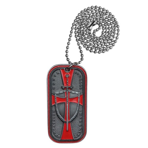 Cruz Medieval Caballeros Templarios Etiqueta de Perro Colgante Desafío Moneda Armadura de Dios Ficha - Imagen 10 de 14