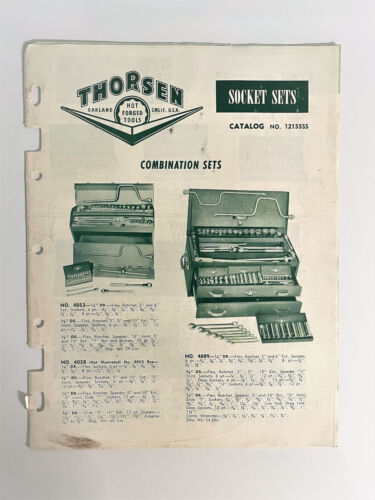  Catalogue d'outils vintage RARE 1960 THORSEN avec liste de prix - Oakland - Ephemera  - Photo 1/6