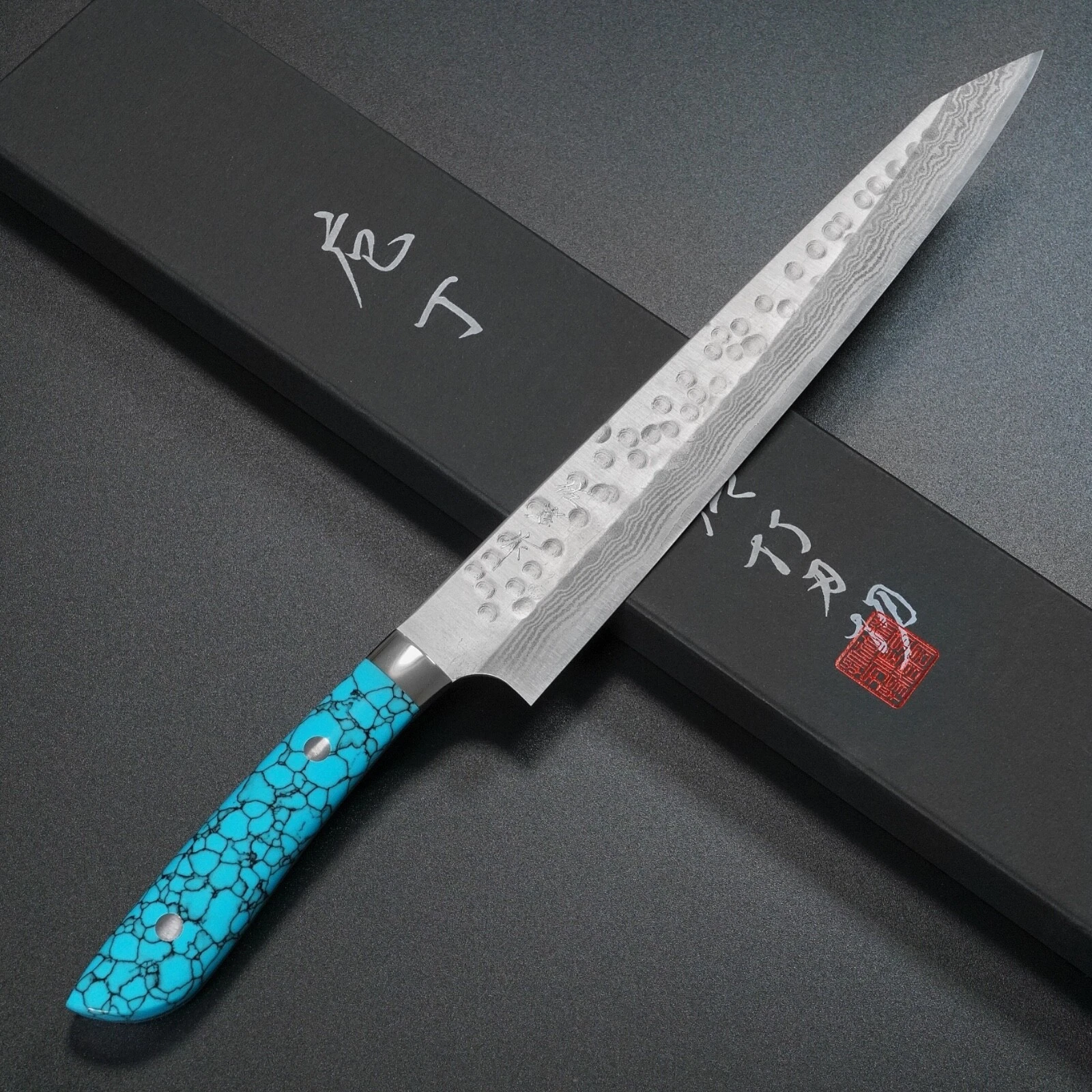 Japanese Saji Takeshi SRS13 Damascus Kengata Sujihiki Knife 270mm