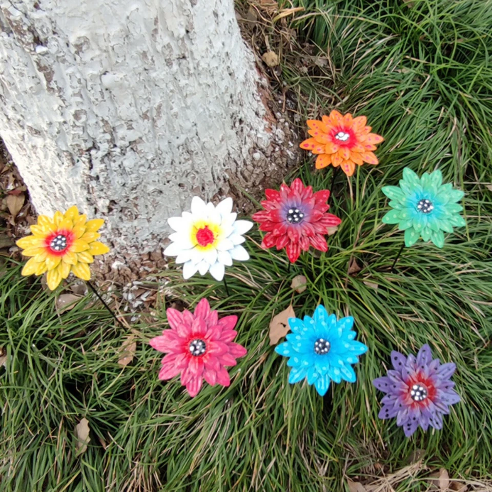 1-4X Metal Flower Stake Lawn Ornament Garden Metral Flower Decor Outdoor Yard AU - image 2 of 4