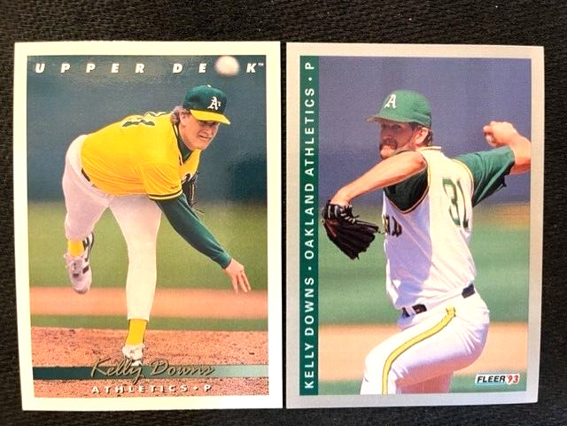 MLB - Kelly Downs 1993 Upper Deck & 1993 Fleer Baseball - A's