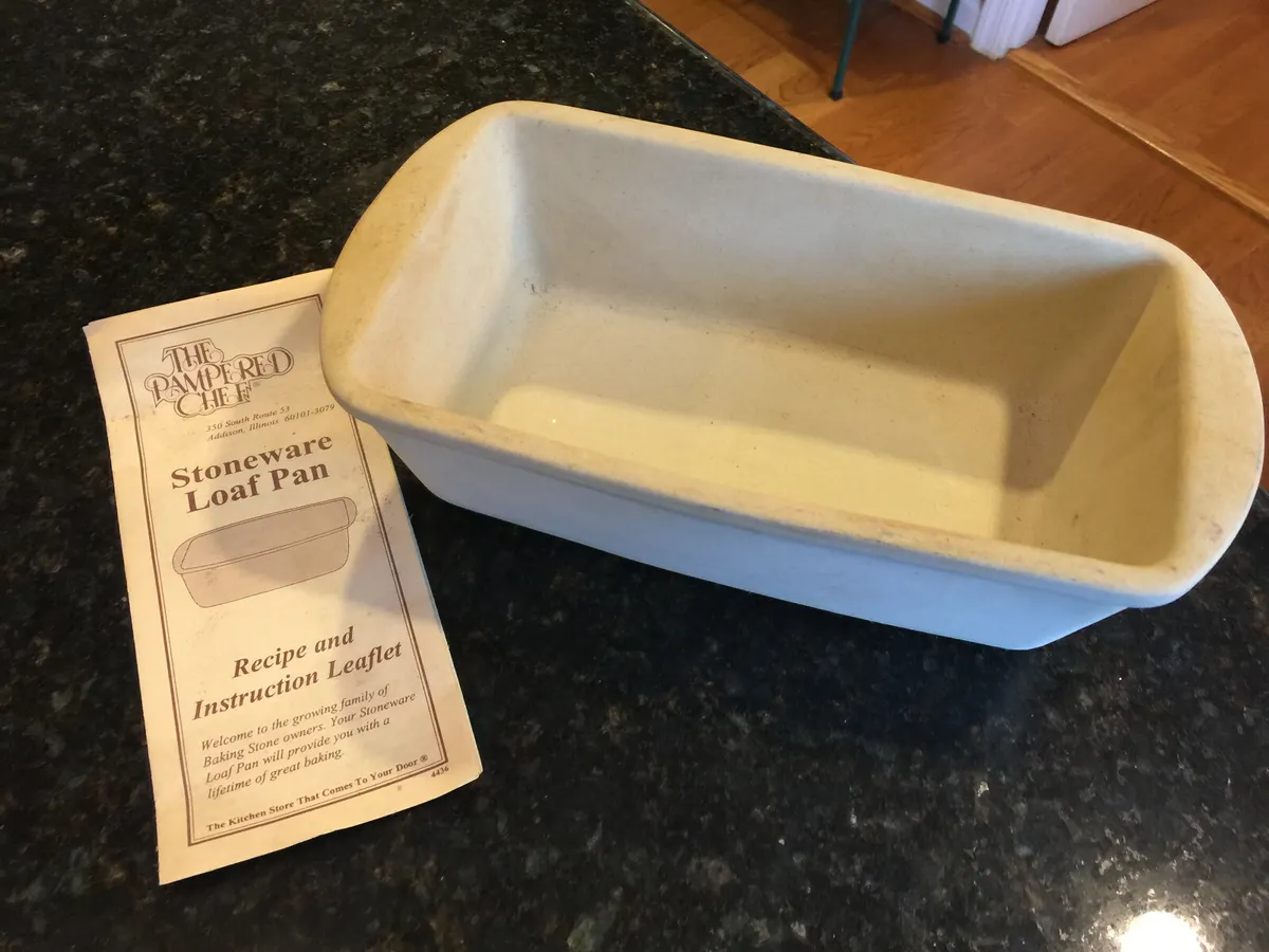 The Pampered Chef Stoneware Meat Loaf, Bread Loaf Pan, 1990's Vintage, Used  Once