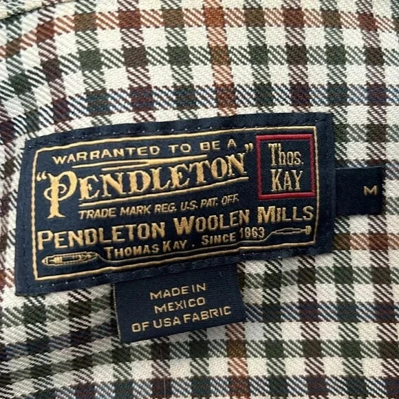 Pendleton Jasper men’s tan 100% wool button down … - image 8